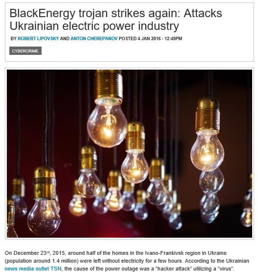 Black Energy For mange organisasjoner, ikke en direkte konsekvens