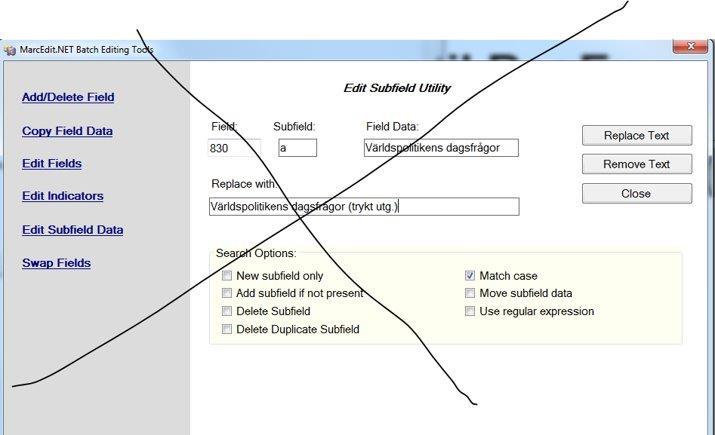 Smooth overgang til RegEx 830 $avärldspolitikens dagsfrågor (trykt utg.