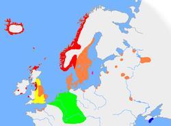 Iom de la historio La skandinavaj lingvoj, inkluzive la norvega, venas de la norena
