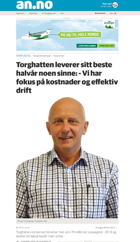 -Dette er et godt resultat, og viser at vi har ansatte med sterk fokus på nytenkning, kostnader og effektiv drift, konstaterer konsernsjef Brynjar Forbergskog.