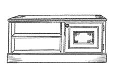 1082 Bokhylle med skuffer H: 199 cm Skrog B: 100, total B: 118 cm D: 34 cm kr 14.
