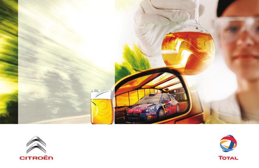 TOTAL & CITROËN Partnerskap med fokus på ytelse og miljøhensyn Innovasjon til fordel for motorytelse I mer enn 40 år, har forsknings- og utviklingsteamene hos TOTAL, utviklet smøremidler for CITROËN