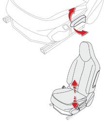 Ergonomi og komfort Forseter med manuell regulering Av sikkerhetsgrunner skal all seteregulering foregå når bilen står stille.
