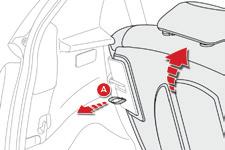 Ergonomi og komfort Bakseter Bilen din er utstyrt med et benkesete bak med en hel fast setepute, og avhengig av versjon: - halvparten av seteryggen er nedfellbar (50/50), - hele seteryggen er