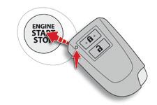 Kjøring Stopp med den elektroniske nøkkelen F Stans bilen. F Med en manuell girkasse: sett girspaken i fri. F Med en ETG-girkasse: sett girvelgeren på N.