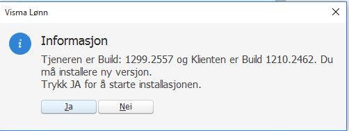 Oppgradere klienter Når oppgraderingen på serveren er fullført, må du oppgradere klientene (maskiner i nettverket hvor Visma Avendo Lønn benyttes).