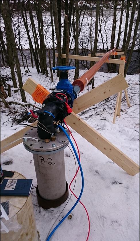 Søknad om uttak av grunnvann fra løsmasser fra Heimernesan grunnvannsanlegg(2) 15 B1 og B2 er pr. i dag avsluttet hhv. 2,0 og 2,8 meter over opprinnelig terreng (B1: kote 11,035 og B2: kote 9,87).