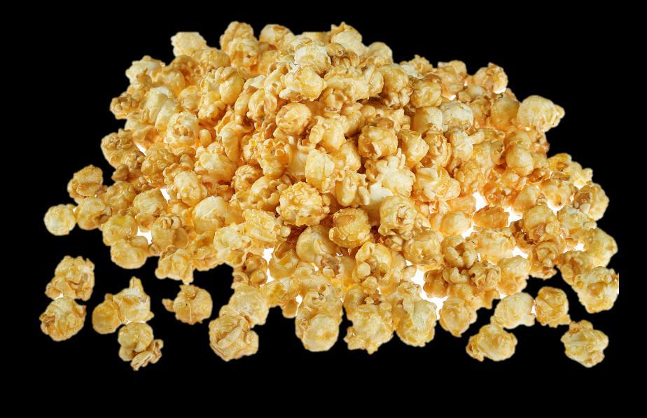 Karamell og våre ulike blandinger er populær. Flavoured popcorn i løsvekt.
