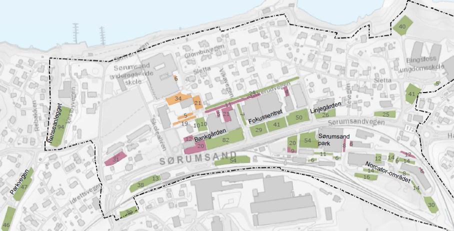 6 Temaplan for parkering Sentrumsbildet i Sørumsand er i dag dominert av parkerte biler på store arealer.