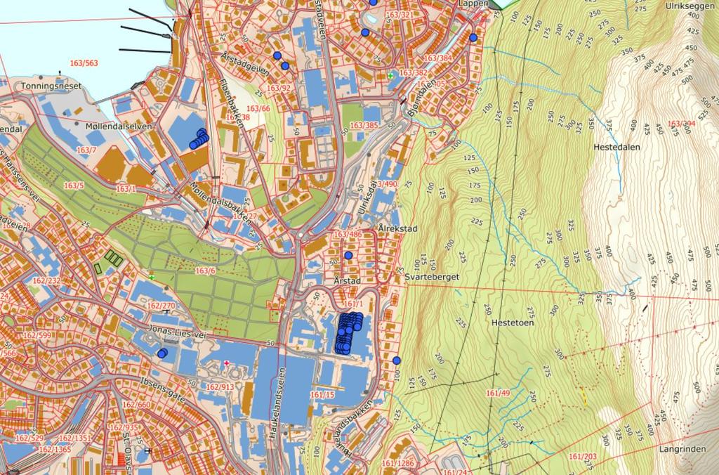 Haukeland sykehus Brønnpark med 75 brønner til 250m er