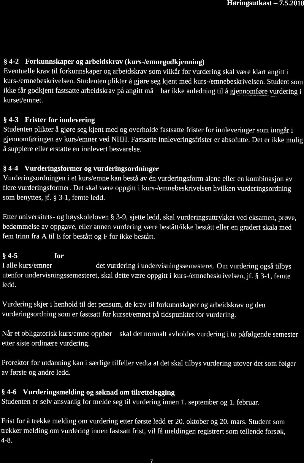 40/18 Ny forskrift om fulltidsstudiene ved Norges Handelshøyskole, NHH - 18/01110-7 Ny