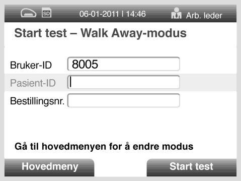 2. Skriv inn bruker-id-en eller bestillingsnummeret ved hjelp av strekkodeskanneren eller skriv