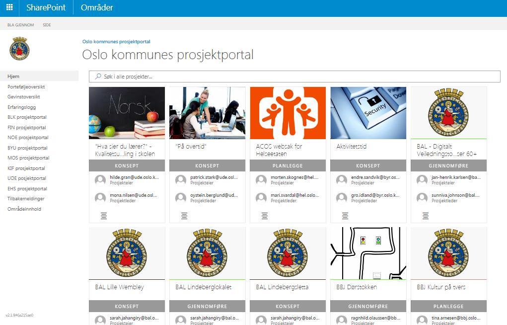 Prosjektportal EHS sektor Forenkler og reduserer rapportering åpen portal for