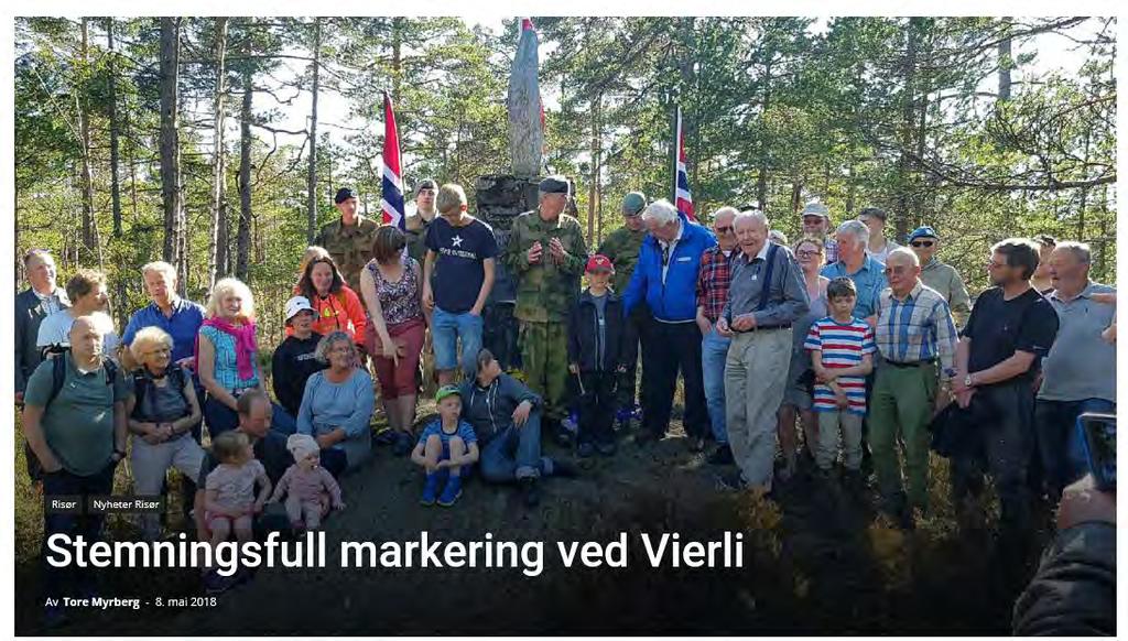 Tradisjonen tro stilte Kiwanis Club Risør og HV-08 opp til krans- nedleggelse på minnebautaen på Vierli.