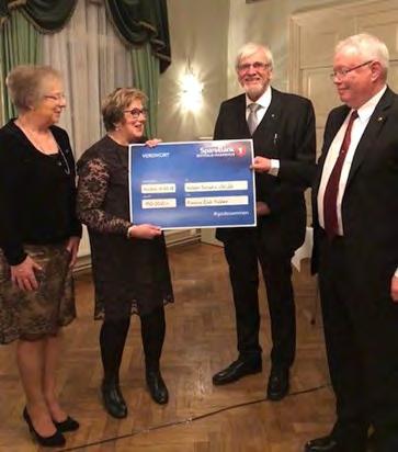 Storstilt jubileumsgave fra KC Halden. Til stede var også to representanter fra Halden Soroptimistklubb.