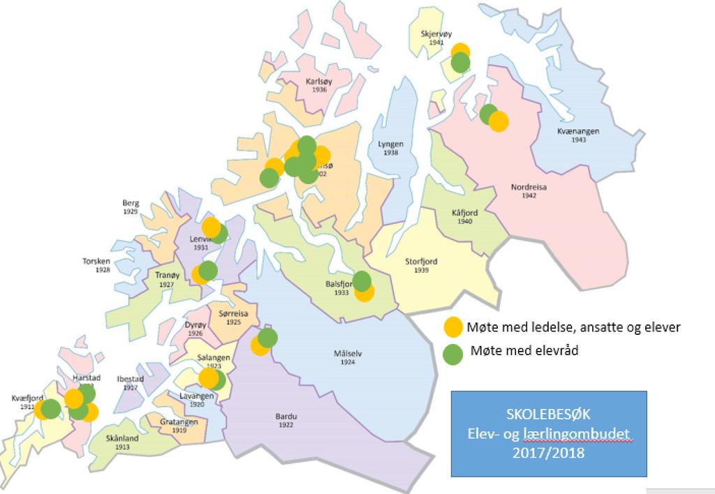 Kartet viser fordelingen av