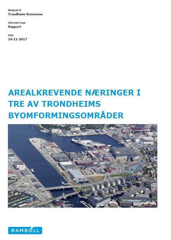 Byomformingsområder i Trondheim Trondheim kommune har i kommuneplanens arealdel 2012-2024 omdisponert noen store sentralt beliggende næringsområder til sentrumsformål.