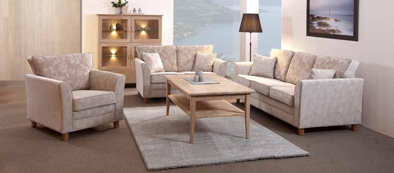 000,- PRIS I ANDRE STOFFER 16.995,- STOL 3.495,- SPAR 1.500,- MIAMI 3+2-seter Kvalitetssalong her vist i Dess. 204/11 beige Bella. Mål: 3-seter 211x90 cm.