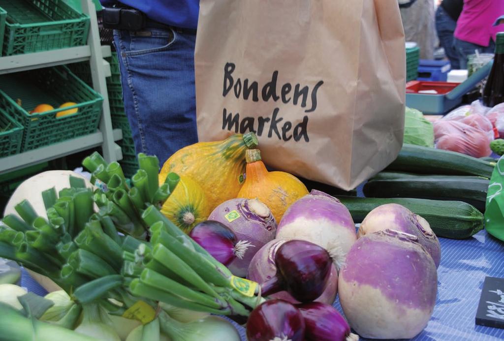 Gjennom Bondens marked får forbrukerne direkte kontakt med produsentene. Mange økologiske varer selges gjennom disse markedene.