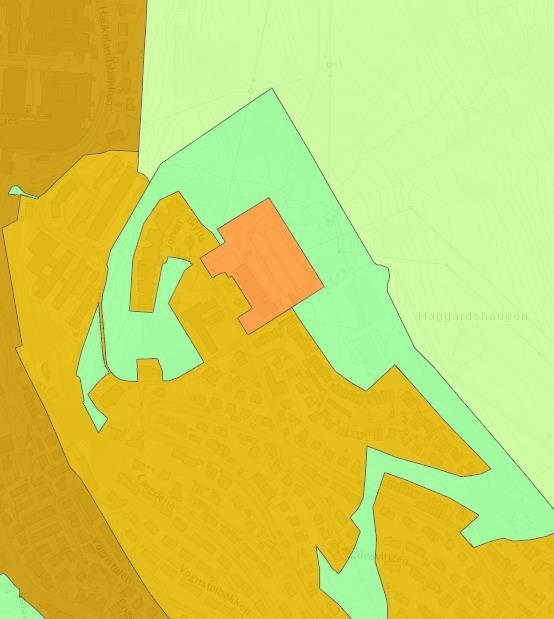 4. Høringsutkast til kommuneplanens arealdel forslag til omdisponering av området: Eiendommen er i gjeldende kommuneplan vist som «bebyggelse og anlegg» i tråd med omkringliggende bebygde eiendommer.