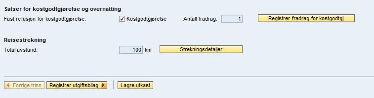 Hvis du har krav på kostgodtgjørelse, krysser du av for det.