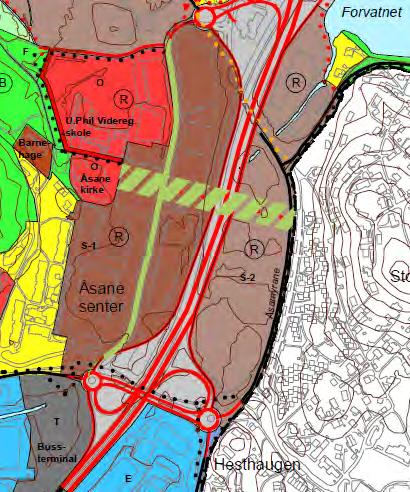 21 E39 - Åsane - Silingsrapport - forprosjekt til reguleringsplan 410 C-tomten C-tomten ligger rett øst for Åsane Sentrum, på motsatt side av E39 Området er ubebygd C-tomten er i kommunedelplanen for
