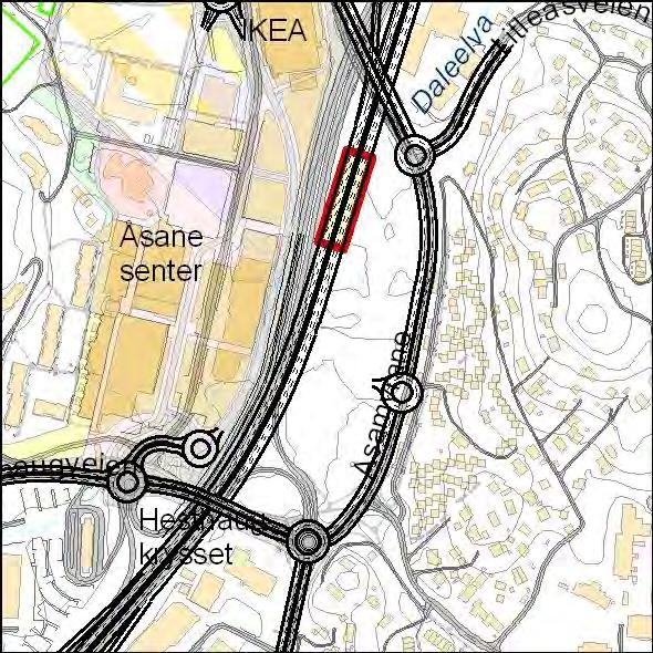 45 E39 - Åsane - Silingsrapport - forprosjekt til reguleringsplan 79 Alternativ C1 - Stamskarkryss med enkel splitt ved Forvatnet - Miljøtunnel 791 Beskrivelse Alternativet har senket lengdeprofil og