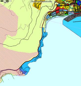 Eksisterende arealformål i kommuneplanens arealdel Områdene langs sjøen er i stor grad satt av til erverv, mens LNF-områdene er innenfor markagrensa.