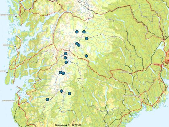 Protokoll for møte i Rovviltnemnda 16. juni 2017 Side 8 av 17 ynglinger er registrert i Oppland (rovviltregion 3) og én i Årdal i Sogn og Fjordane (rovviltregion 1), men ingen i nærheten av region 2.