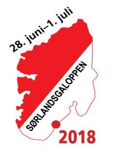 Innbydelse til SG2018 (Ajourført 29.mai) Velkommen til Sørlandsgaloppen 28. juni 1.