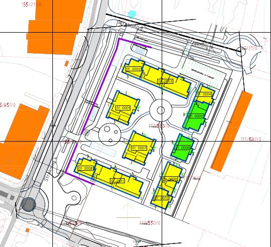 Støyberegning i fasadepunkter for første, andre og øverste etasje med tiltak Utsnitt vedlegg 6-Støyberegning i fasadepunkter med tiltak - for første, andre og øverste etasje. www.srb.