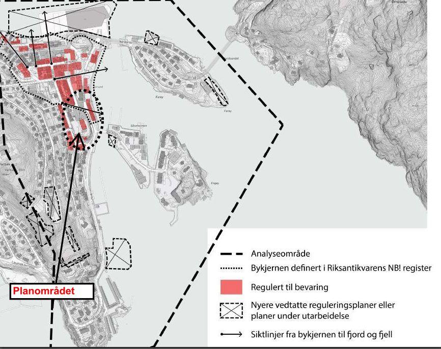 EILERT SUNDT VGS FARSUND 17 (53) Bebyggelsen i sentrum er hovedsakelig oppført like etter bybrannen i 1901, men med innslag av eldre bebyggelse før brannen i randsonen av sentrum mot syd og mot nord