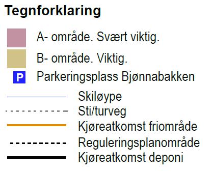 anleggstrafikk til deponiet i nord, samt påtegnet linje for kjøreatkomst til p-plass Bjønnabakken i sør. 2.3.