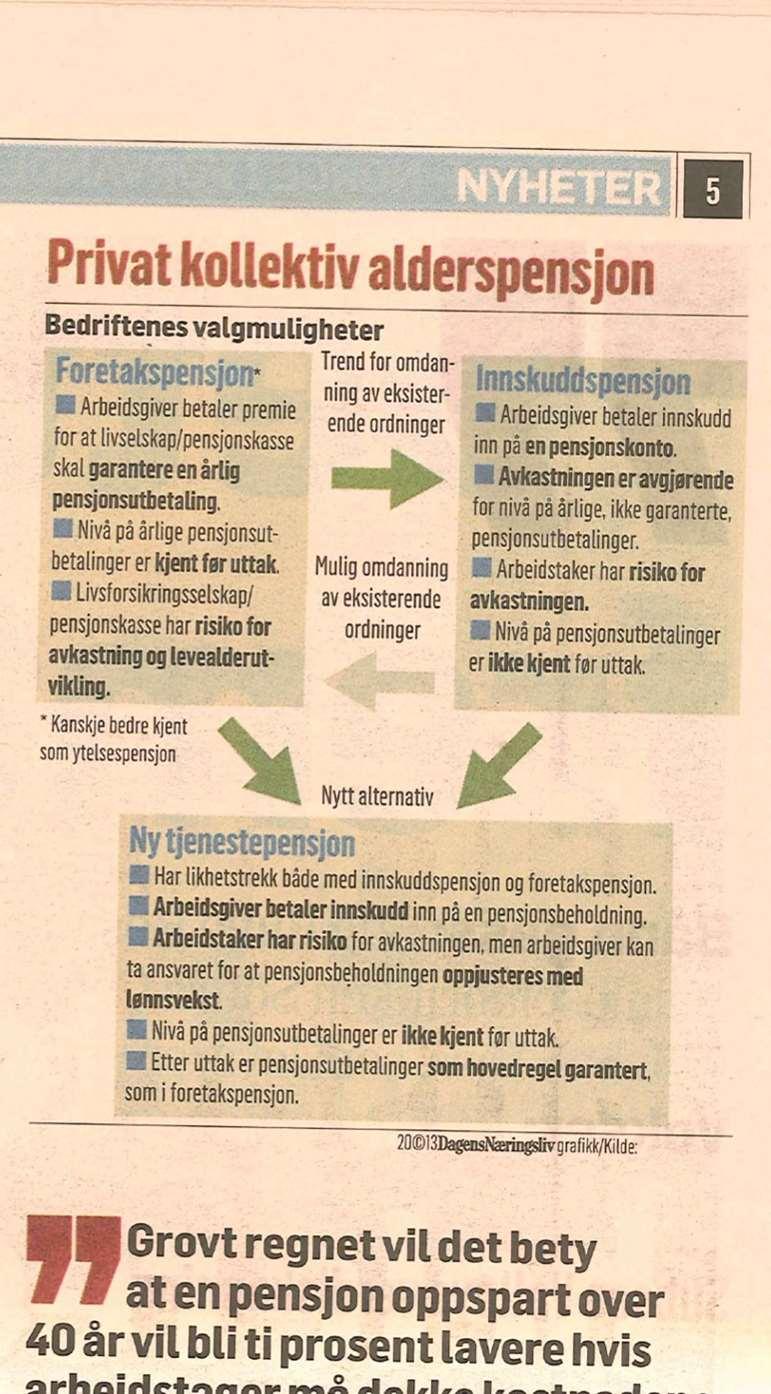 Bedrftspensjon / tjenestepensjon aka prvat kollektv alderspensjon Statens Pensjonskasse Garanterer 66% av lønnsgrunnlaget ved full opptjenng (30 år) (bruttogarantert tjenestepensjon (TP)) opp tl 12G