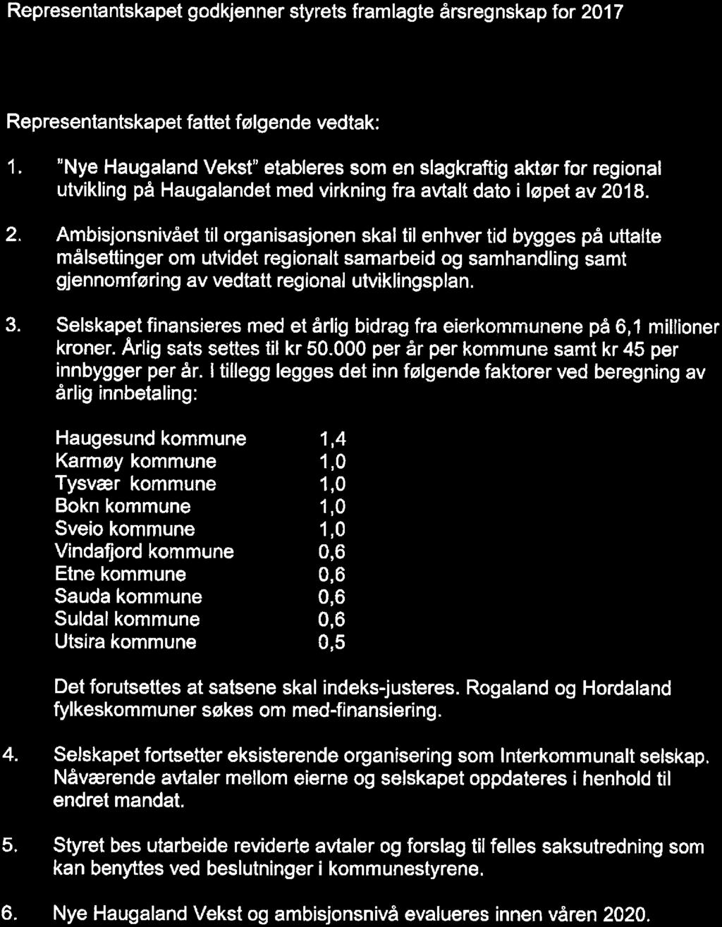 33/18 FRAMTIDIG ORGANISERING OG FINANSIERING AV HAUGALAND VEKST IKS - 18/00166-2 FRAMTIDIG