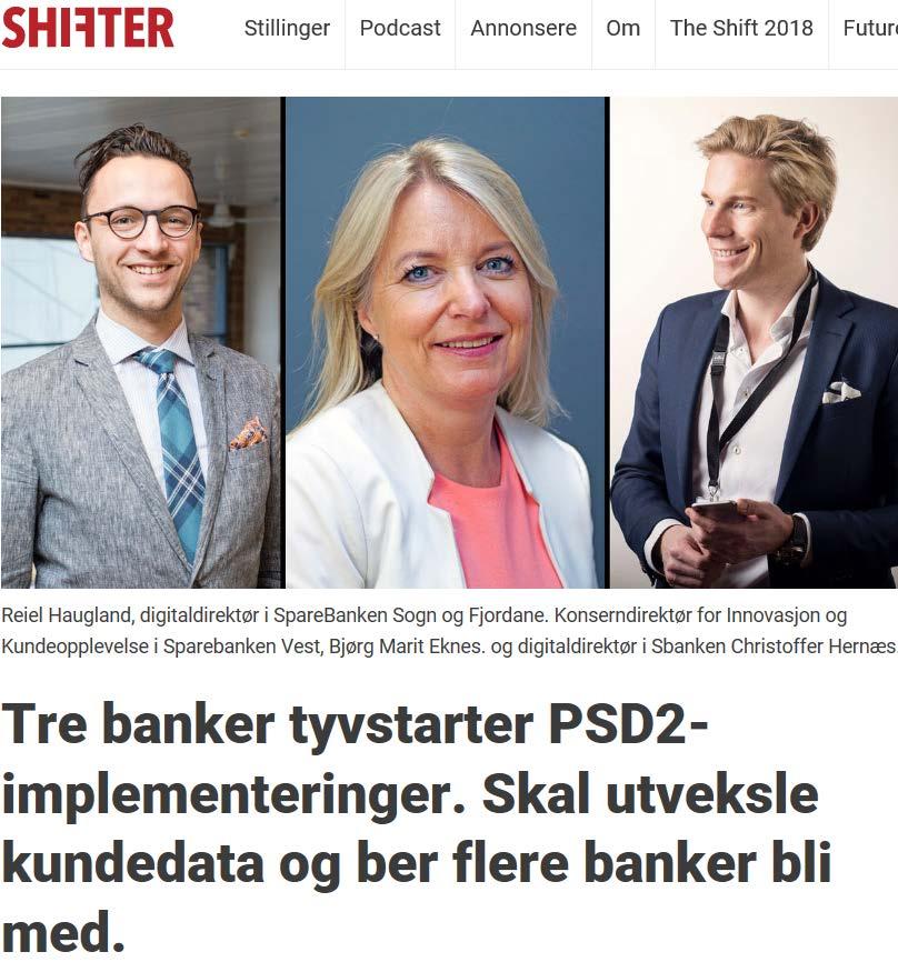 Offensiv holdning til PSD2 Sparebanken Vest og finansteknologi-klyngen Finance