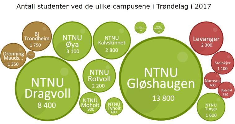 Studiesteder i Norge I Trøndelag har vi sterke og tradisjonsrike institusjoner innen høyere utdanning, som tilbyr omtrent alt som er av studieretninger og emner.