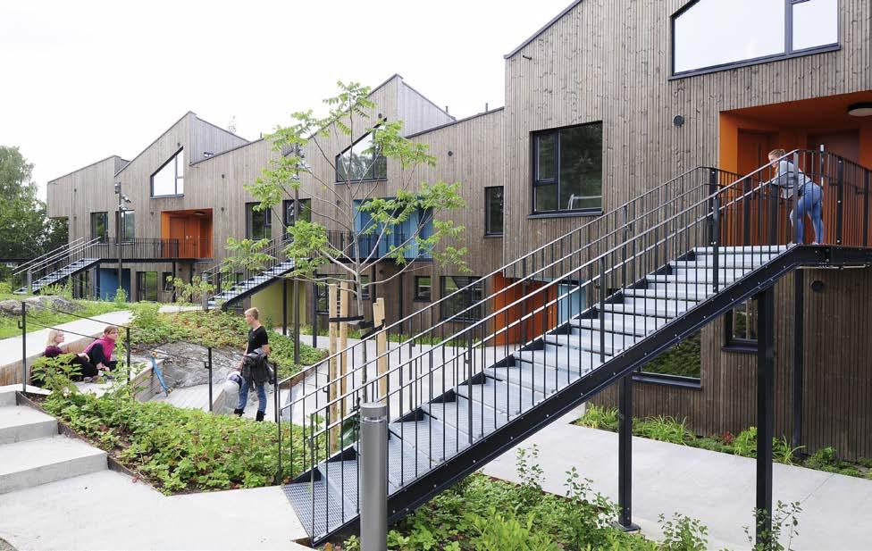 Prosjektet er bygd i massivtre og som et nærnullenergibygg. Visjonen er at Kringsjå skal bli en urban frilufts-studentby, med grøntdrag som henger sammen med naturområdene rundt.