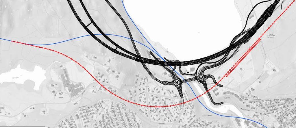 En teknisk svært vanskelig og kostbar løsning I konflikt med E18 og veisystemet i Hammerdalen Omfattende inngrep i