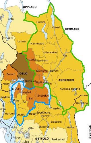 Opptaksområde 2018 Opptaksområde: ca. 510.000 innbyggere (530.000 PHV) Vestby kommune til Sykehuset Østfold 2.