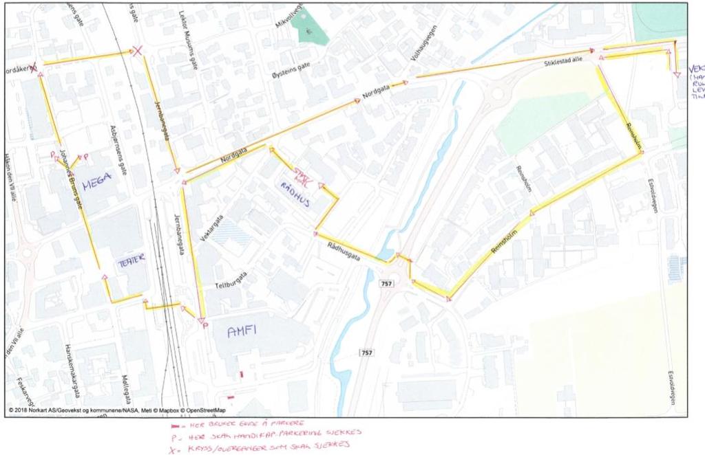 Verdal kommune - Rådmannen Side 2 av 4 Parkering utenfor Amfi: Det mangler overgangsfelt mellom Amfi og Bunnpris i tillegg til at det er høy kantstein ved Amfisiden og den ene rullestolen holdt på å