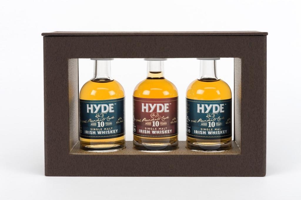 Selve destillasjonen får de utført på et samarbeidende destilleri. Hyde No. 1 10 YO Single Malt Irish Whiskey Sherry cask finish Destillert i en kobber pot-still.