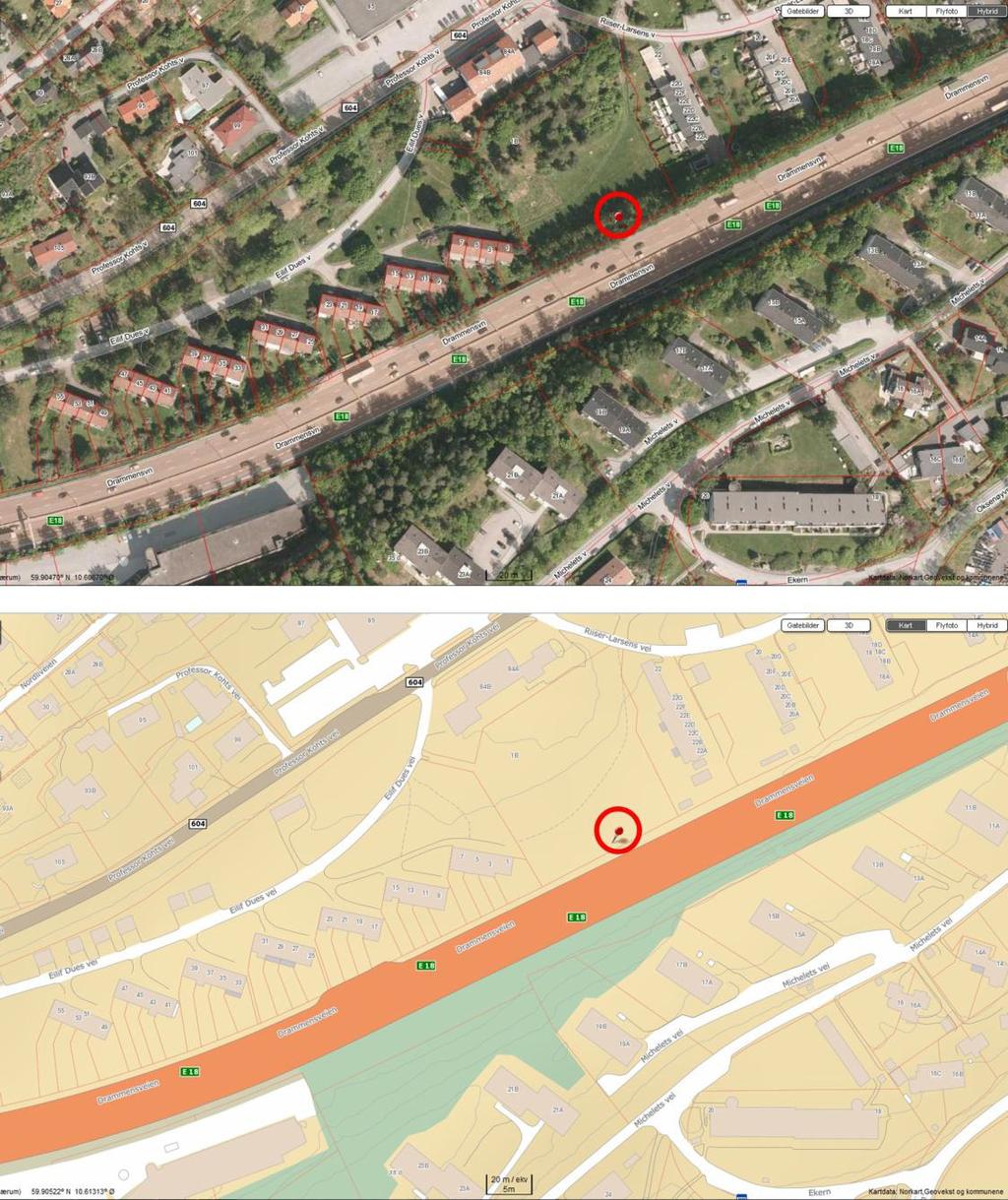 Målestasjon E16 Sandvika Nord på Rud (nedlagt) Målestasjon ved E16 Sandvika Nord, ble etablert i januar 2008. Fra april 2012 ble det det også målt svevestøv PM2,5. Målestasjonen var en nær stasjon.