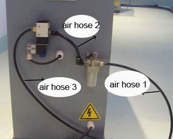 Luftslange 1 kobles mellom compressor of