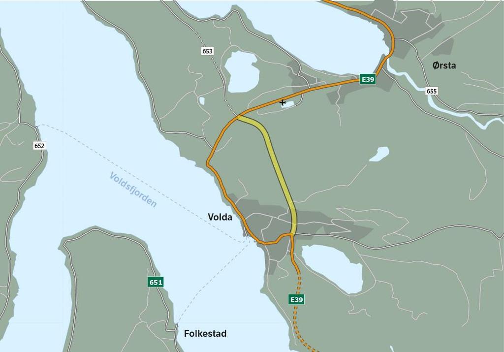 tunnel leder trafikken utenfor Volda sentrum Mulig