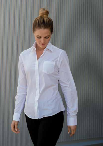 HELENA & VENEZIA Style 8460/8461/8450/8451 Klassisk poplinskjorte med brystlomme, korte og lange ermer til