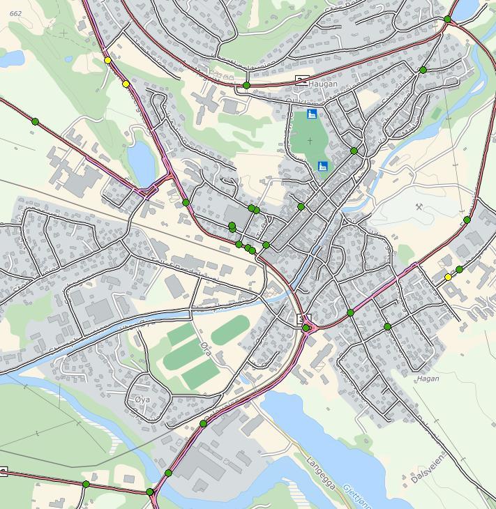 2.4 Trafikkulykker i Røros i årene 2005-2014 Figur 5 viser en oversikt over politirapporterte personskadeulykker fra Nasjonal Vegdatabank (NVDB) i perioden år 2005-2014.