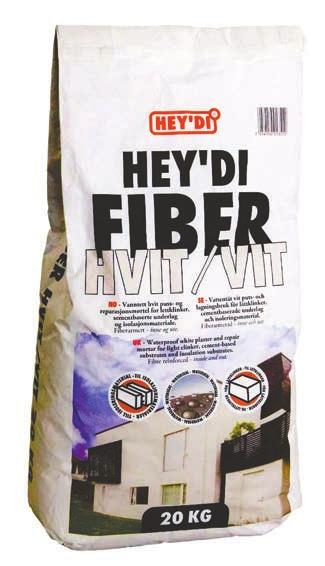 Sår og skader flikkes først med Hey di Fiber Hvit. Polystyren som har stått ubehandlet i lengre tid bør rubbes med stålbørste, sagblad eller lignende for god vedheft.