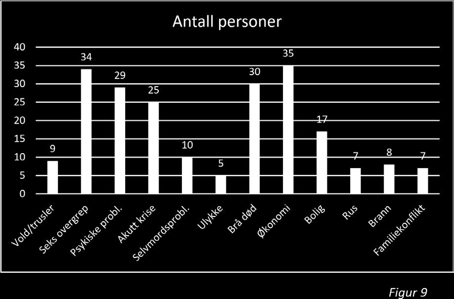 SOSIAL VAKTTJENESTE Sosial vakttjeneste hadde totalt 696 henvendelser i 2016. Til sammen handlet disse om 208 personer.