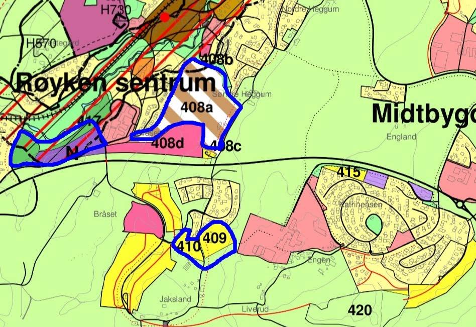 Røyken Sentrum Ervervet tomer (100 da) i flere etapper Svømmehall (ferdig 2017) Områderegulering (bolig og